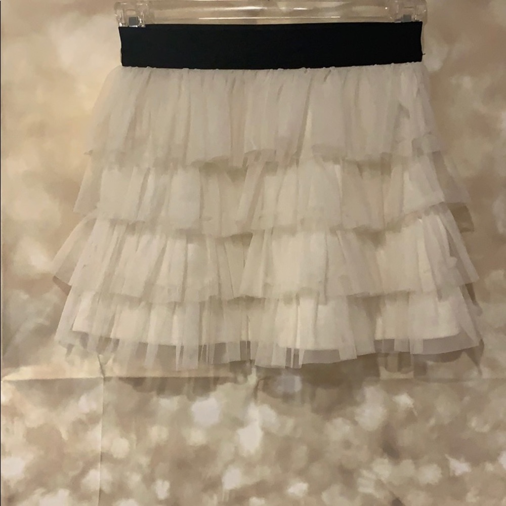 Girls small cream colored layered skirt